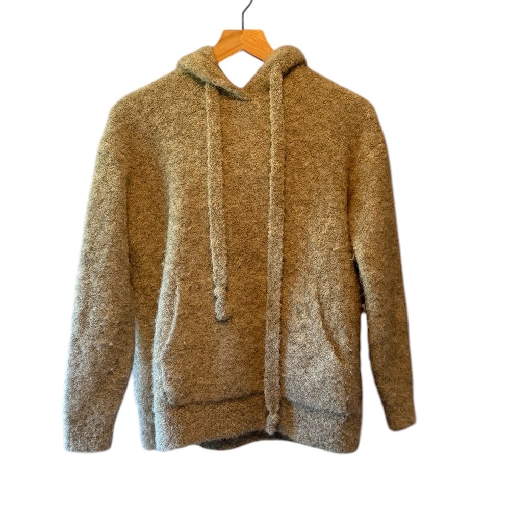 C.T. Plage Alpaca Blend Knit Hoodie Sweater Gray Size 36 CT24321